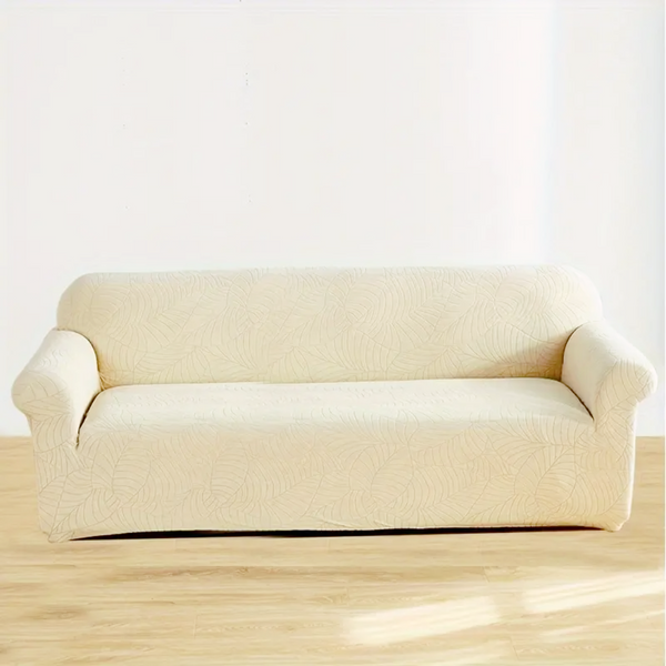 Водовідштовхувальний чохол на великий 4-місний диван жакард з візернком Diana Textile 235-300 см, Айворі фото