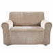Защитный чехол на кресло Diana Textile Plush Velvet 90-140 см Песочный фото