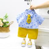 Костюм дитячий у горошок з краваткою (Блакитний 100см) 11809-100см-Голубой фото