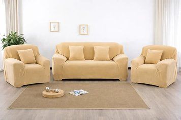 Набір велюрових чохлів на двомісний диван + 2 крісла Diana Textile фото