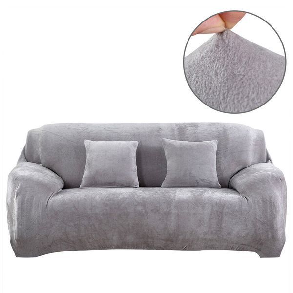 Чехол для защиты трехместного дивана Diana Textile Plush Velvet, 195-230 см, Серый фото