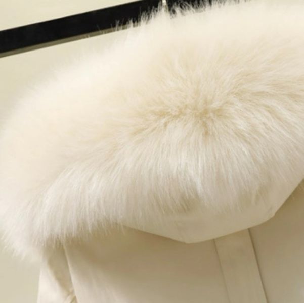 Парка жіноча однотонна з поясом XL Бежевий (а3474) фото