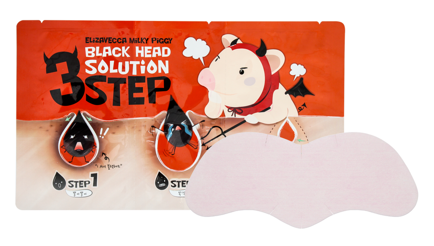 Набор патчей - 3 Шага для удаления черных точек Elizavecca Milky Piggy Black Head Solution 3 Step фото