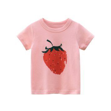 Футболка дитяча з принтом Fruits 27home (Рожевий 140см) фото