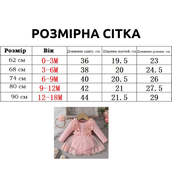 Бодик-платье для девочки с кружевом и длинным рукавом + повязочка на голову с бантиком фото