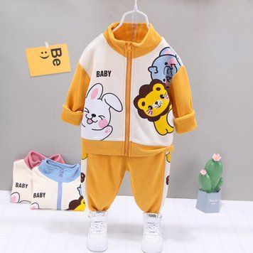 Костюм дитячий двійка з яскравим принтом BABY (Жовтий 80см) фото
