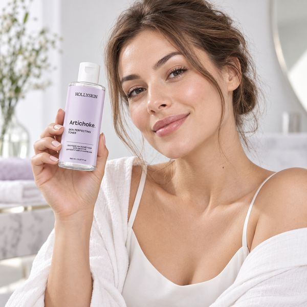 Охлаждающий тоник для лица для борьбы с отеками HOLLYSKIN Artichoke. Skin Rerfecting Toner фото