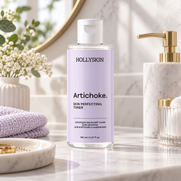 Охлаждающий тоник для лица для борьбы с отеками HOLLYSKIN Artichoke. Skin Rerfecting Toner фото