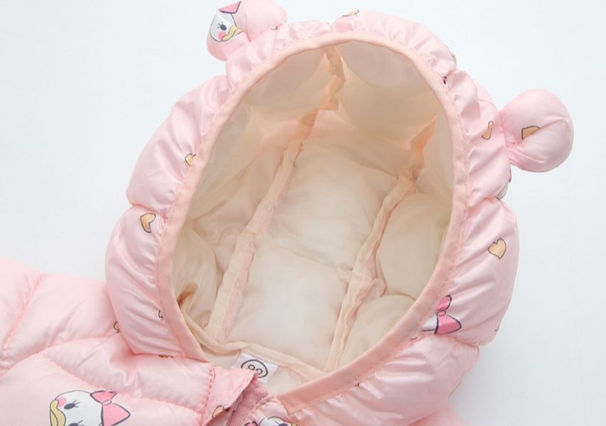 Куртка дитяча з вушками на капюшоні та малюнками 110см Блакитний(13433) фото