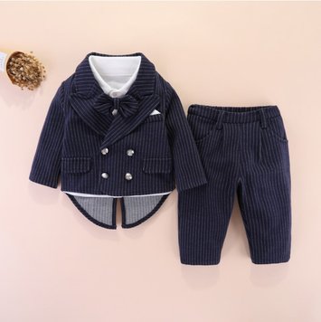 Костюм дитячий трійка джентльмен TELHU (Темно-синій 80см) фото