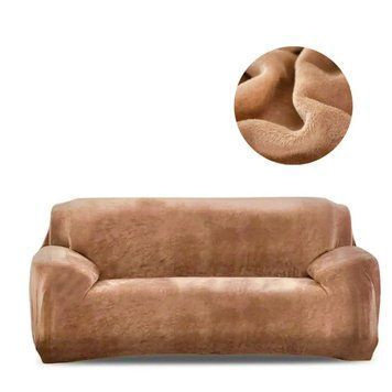 Чехол для защиты трехместного дивана Diana Textile Plush Velvet, 195-230 см, Светло_коричневый фото