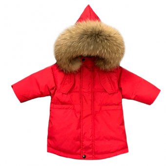 Куртка дитяча з об'ємним хутром 130см Сріблястий (9851) фото