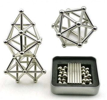 Магнитный конструктор Buckyballs n Buckybars, 64 детали фото