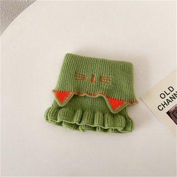 Снуд дитячий в"язаний Котик (Зелений One Size) фото