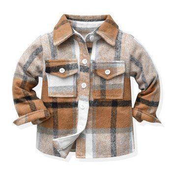 Тепла сорочка в шотландську клітинку Коричнево-бежевий 140см 34953а фото