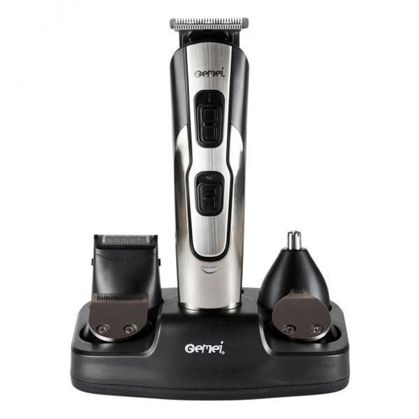 Машинка для стрижки 10в1 GEMEI GM-592, тример для бороди, триммер бездротової. Колір: чорний фото