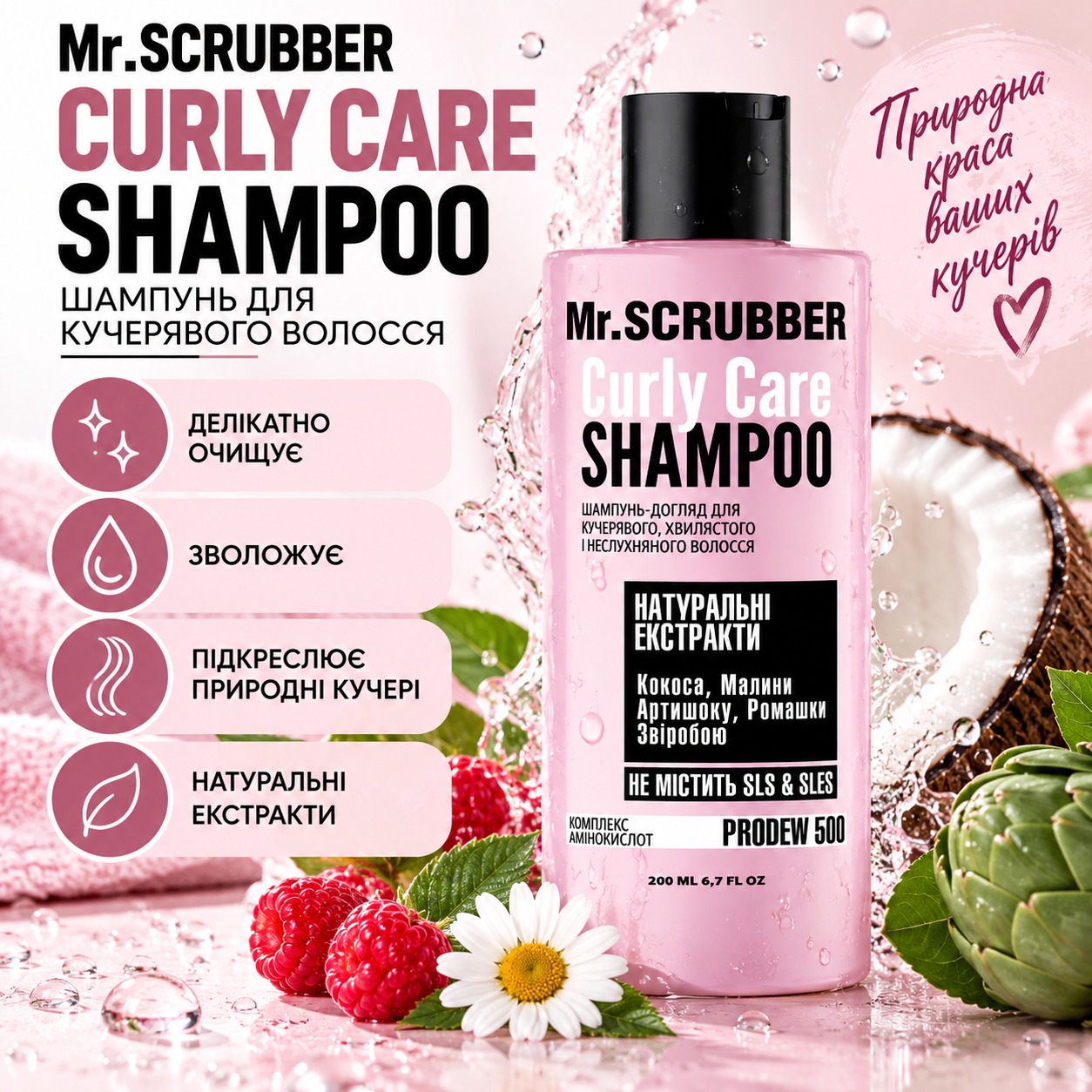 Інфографіка Шампунь для кучерявого волосся Curly Care Shampoo